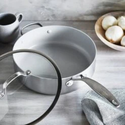 Greenpan Venice Pro Tri-Ply Stainless Steel Ceramic Non Stick 5qt Sauté Pan With Helper Handle & Lid Vibrant Silver -Greenpan Shop GUEST 5c499dbb 8d66 471f a200 0b4ef4e7c60c