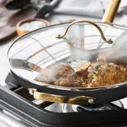 GreenPan Reserve 12" Frypan With Helper Handle & Lid Black -Greenpan Shop GUEST 6af3c043 fbdc 40f0 97c9 540c19a38599