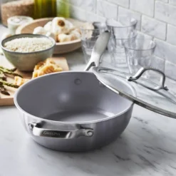 Greenpan Venice Pro Tri-Ply Stainless Steel Ceramic Non Stick 3.5qt Chefs Pan With Helper Handle & Lid Vibrant Silver -Greenpan Shop GUEST bd9553b0 9de2 4b9c be70 0b676358b527