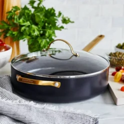 GreenPan Reserve 4.5qt Covered Saute Pan With Helper Handles Black