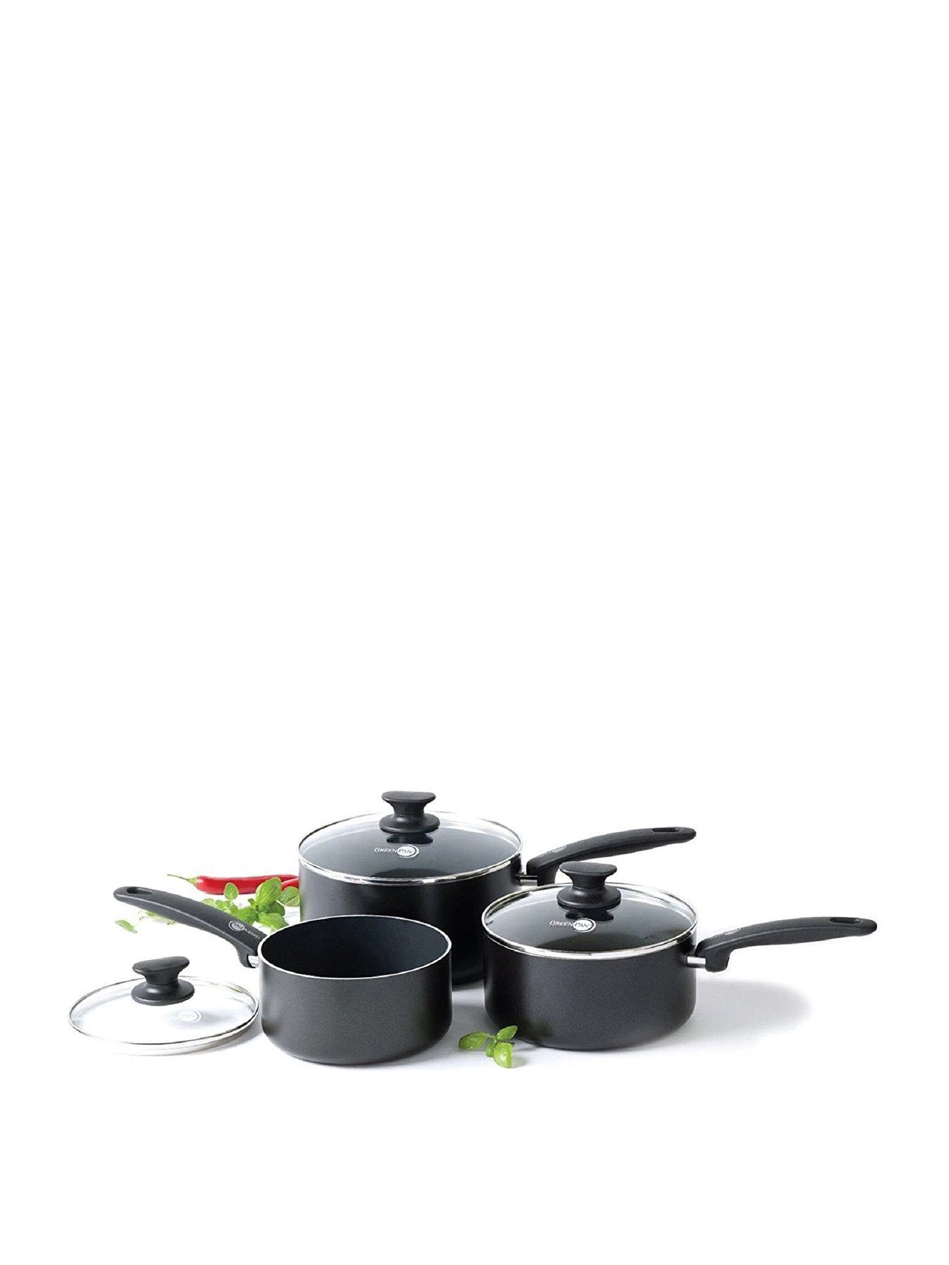 GreenPan Cambridge 3-Piece Saucepan Set 3 GreenPan Cambridge 3-Piece Saucepan Set